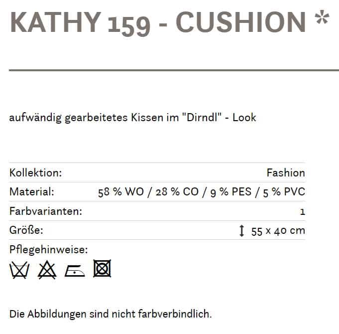 Alpines Kissen Kathy 159 grau Info