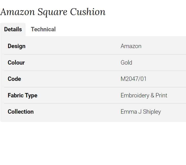 Clarke Clarke Amazon Square Cushion M2047-01 Info