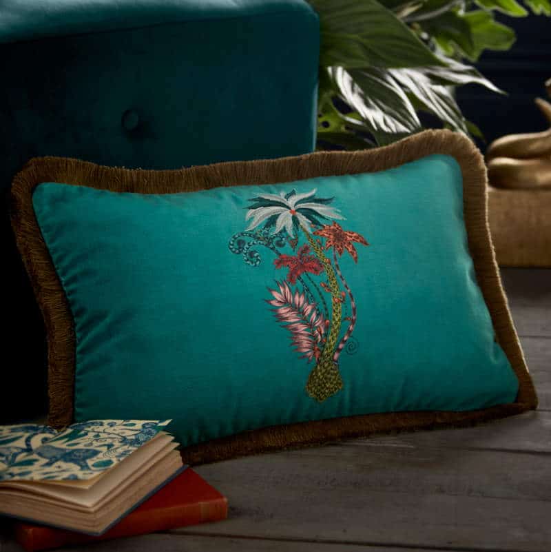 Clarke Clarke Jungle Palms Rectangle Cushion grün M2050-02