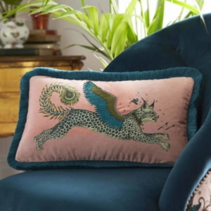 Clarke Clarke Lynx Pink Boudoir Cushion rosa M2176-02