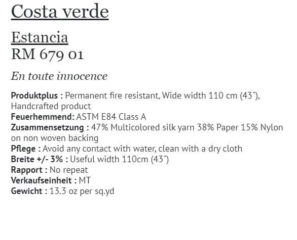 Tapete Elitis Costa Verde Estancia RM 679-01 Info