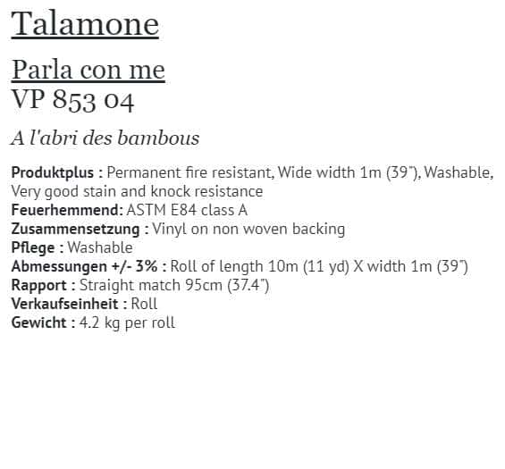 Tapete Elitis Talamone Parla con me VP 853-04 Info