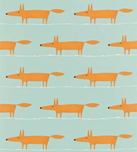 Gardinen Blumen Scion Mr Fox Farbe Sky Tangerine