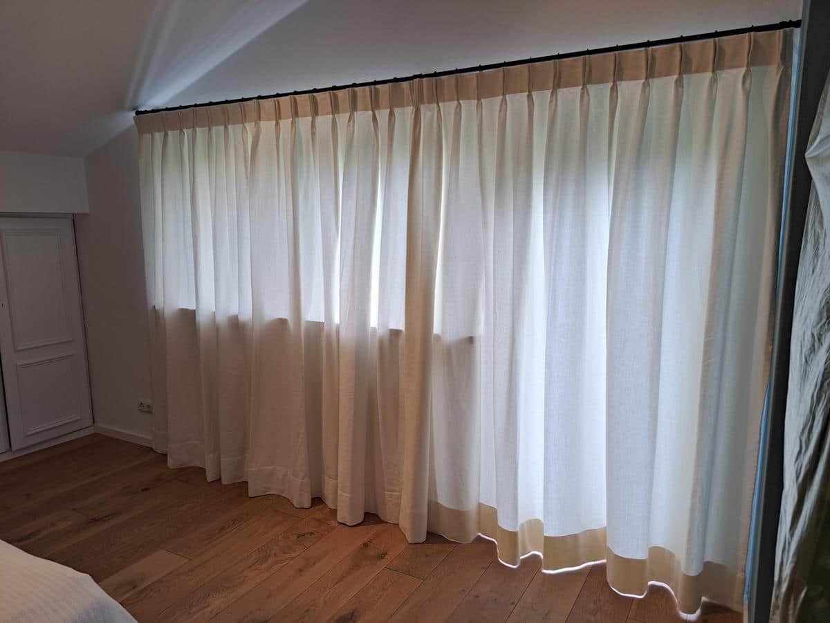 Elegante Wohnzimmer Gardinen mit flämischer Falte (2)