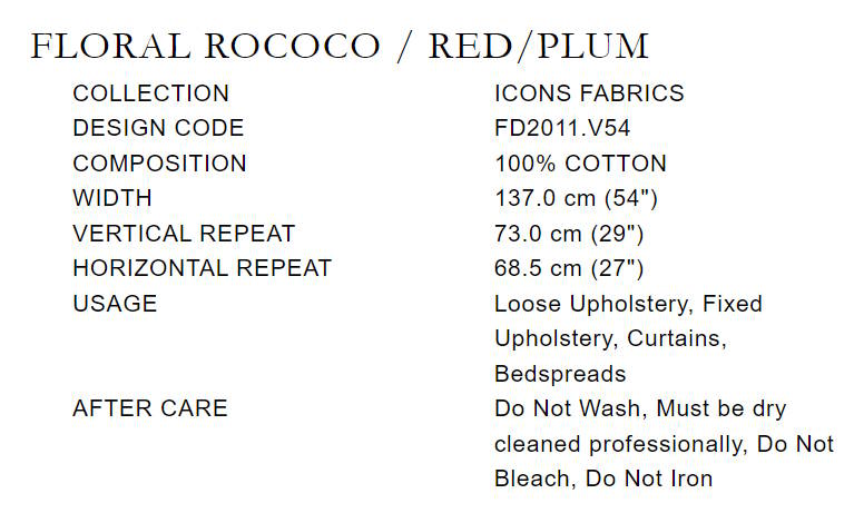 Vorhangstoffe Blumen Floral Rococo Mulberry Home FD2011.V54 Info