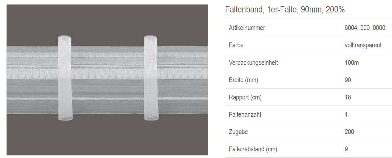 Wohnzimmer Vorhänge modern Vorhangband 1er Falte