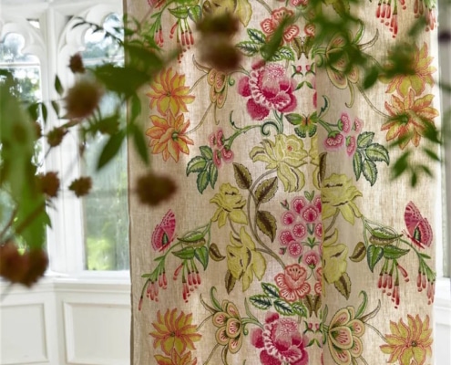 Vorhangstoff-Blumen-Isabella Fuchsia Designers-Guild FDG3135-01