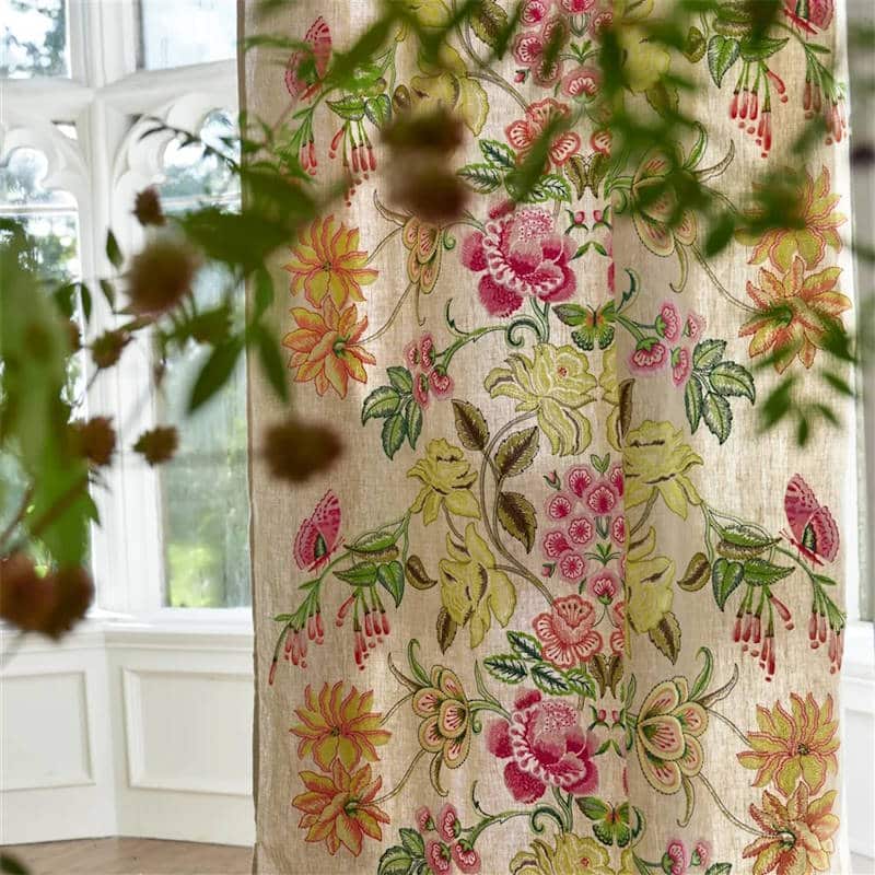 Vorhangstoff-Blumen-Isabella Fuchsia Designers-Guild FDG3135-01