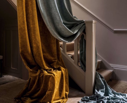 Vorhangstoff Uni Velvet Old Gold Sanderson DVLV235274