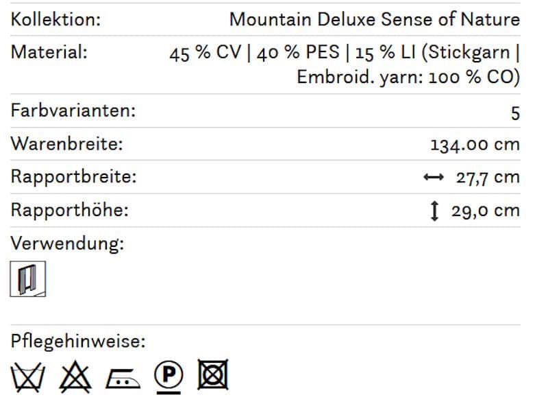 Vorhangstoff-gemustert-Blossom Mountain-deluxe Fine Info