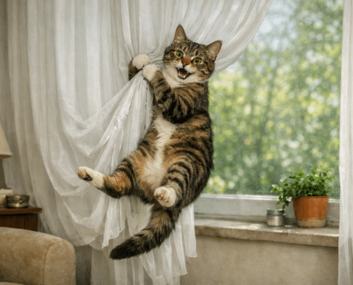 Katzensichere Gardine Copilot